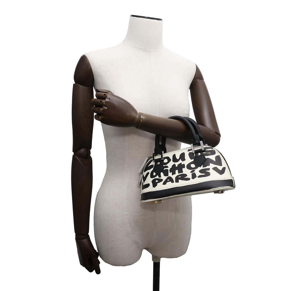 Louis Vuitton Monogram Graffiti Alma Handbag White Black Bag - Picture 4 of 11